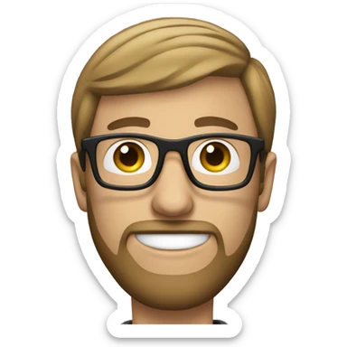 A white male with a beard and glasses who just graduated from high school. sticker