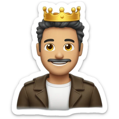 hombre feliz con corona cuerpo completo sticker