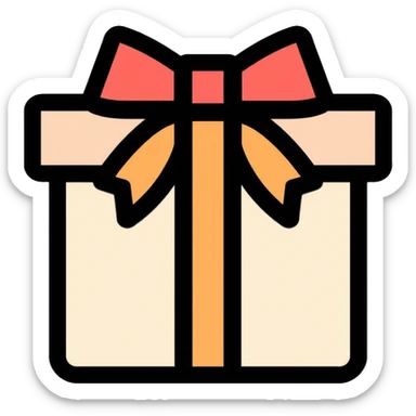 gift box with bow sticker