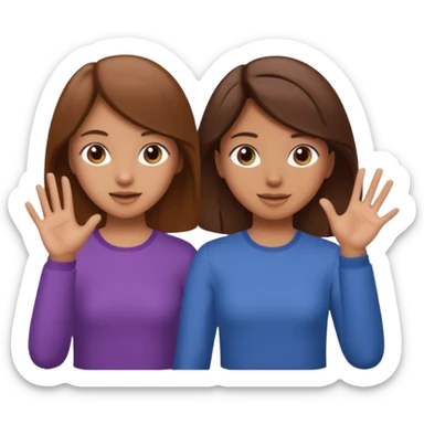 Two girls saying six seven one with brown hair. And doing hand movements  sticker
