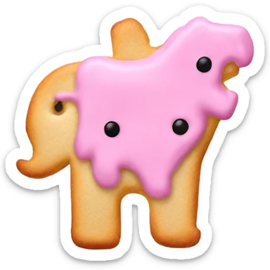 Pink frosted animal cracker sticker