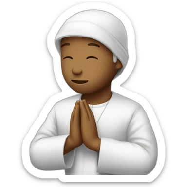 Kan y’a West praying Islamic prayer sticker