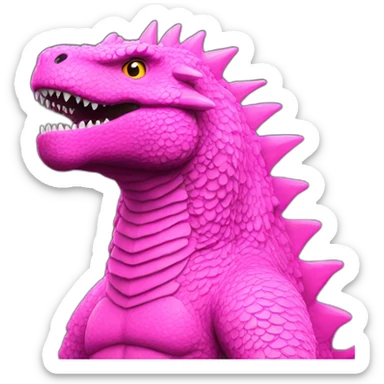godzilla pink sticker