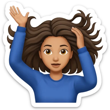 Mixed skin Woman flipping hair sticker