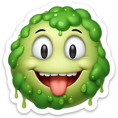 Smiley puking everywhere sticker