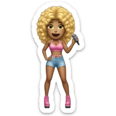 Nicki Miami singing into microphone full body sticker