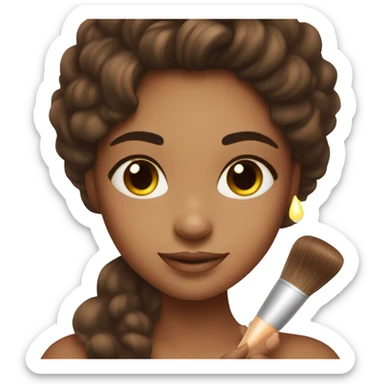  Brown hair girl  making skin care with glow recipie sticker