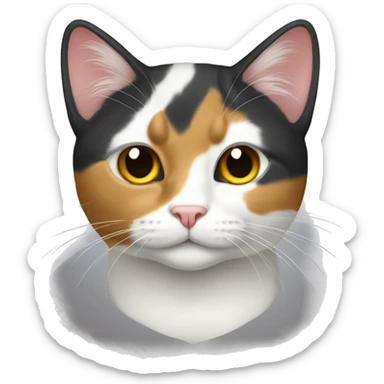 Tricolor cat sticker