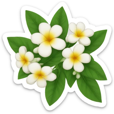 jasmins flowers with leafs sticker