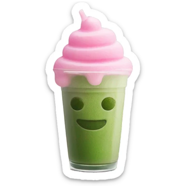 Iced matcha pink sticker