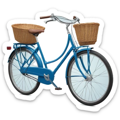 peugeot vintage blue bike with basket  sticker