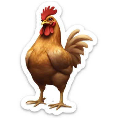 Chicken training legs at the gym sticker