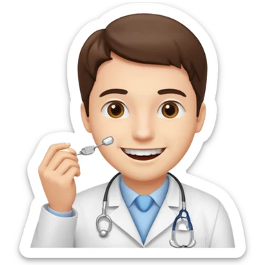 dentist, examining tooth, friendly sticker