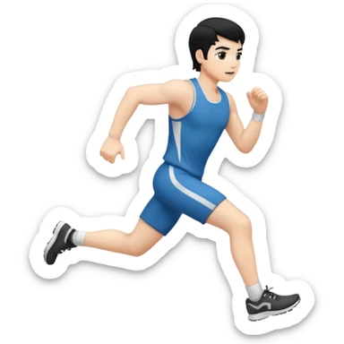 person-running-white-not black-black hair-outline sticker