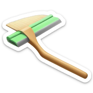 squeegee with long wooden handle sticker