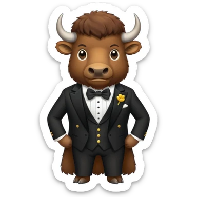 Bison in tuxedo sticker