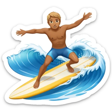 Surfer on a surfboard sticker