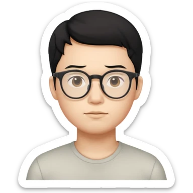 Asian, black hair, glasses, fully naked, Nude man, penis, testicles, boyish, ass sticking out, asshole, butthole, no muscles sticker