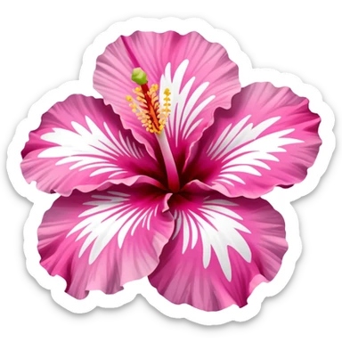 pink and white hibiscus sticker