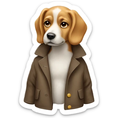 Dog waring a coat sticker