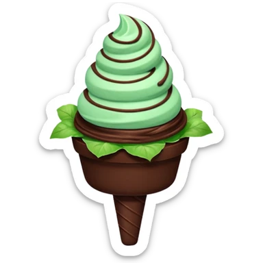 Mint chocolate sorbet with ribbon sticker
