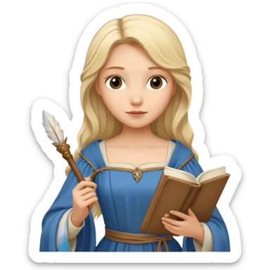 medieval female poet sticker