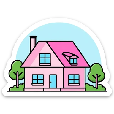 Pink home sticker