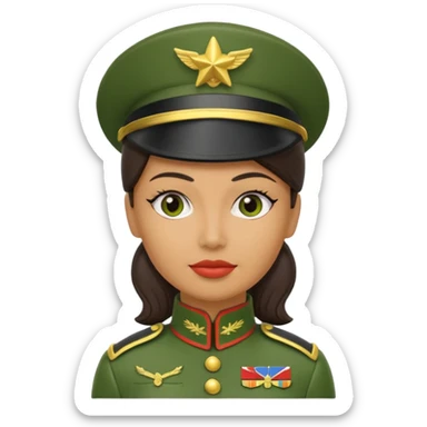 Green toy solider woman sticker