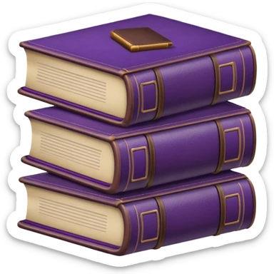 purple studying books sticker