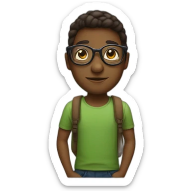 Garcon qui resemble a une tortue avec des lunettes sticker