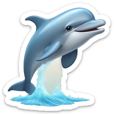 Dolphin that waves greets sticker