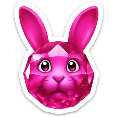 crystal pink rabbit made out of ruby-gems sticker