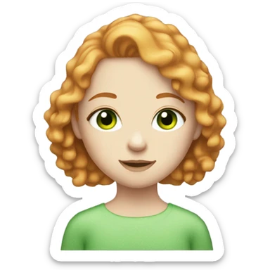 pale ginger hair girl with long eyelashes & freckles & green eyes sticker