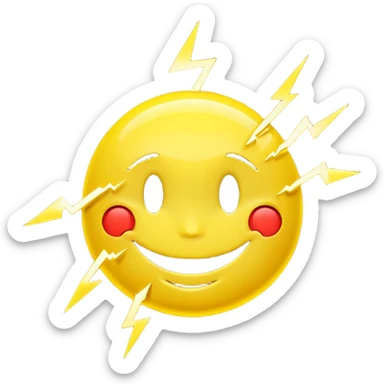 Smiley foudroyé orage sticker