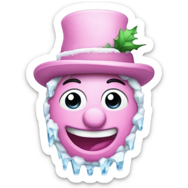 Pink icey snowman sticker