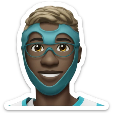Victor osimhen with facial mask at napoli sticker