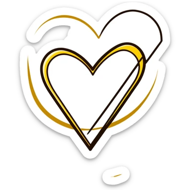 heart repaired sealed with gold no visible cracks sticker