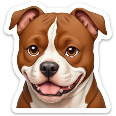 muscular Staffordshire Bull Terrier dog with short coat, broad head, and strong jaw sticker