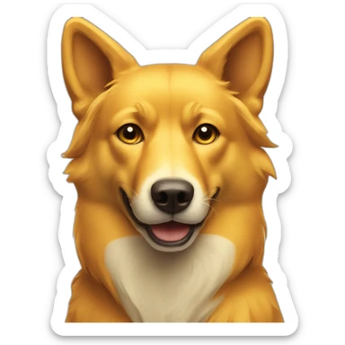 Yellow dog like fox sticker
