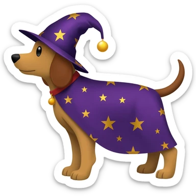 Dog wizard sticker