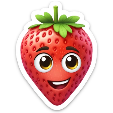 Strawberry with the words “berry 1st birthday”  sticker