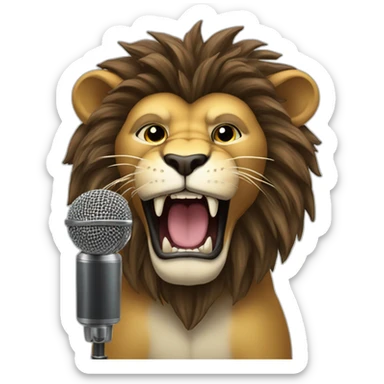 Mad Lion superstar sing to big microphone sticker