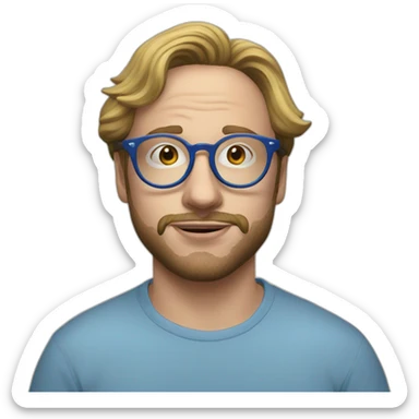 sam hyde blue round glasses sticker