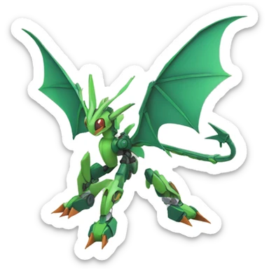 Mechanical Flygon-Scyther-Charizard-Medabot-Mecha full body sticker