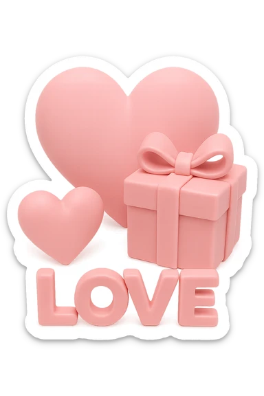 pink Valentine object. remove background sticker