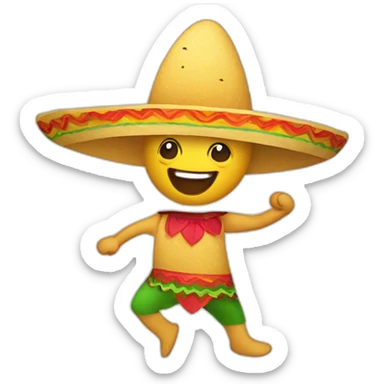 Happy mexican taco dancing sticker