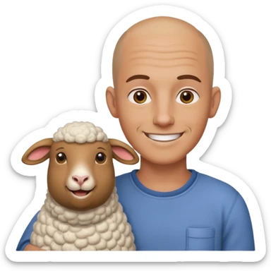 👨‍🦲+ 🐏 smile sticker