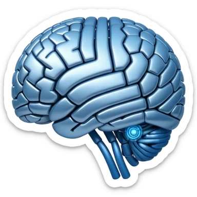 AI brain emoji style with neural network lines sticker