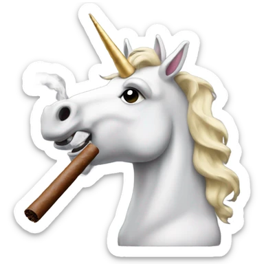 A unicorn smoking a cigar  sticker