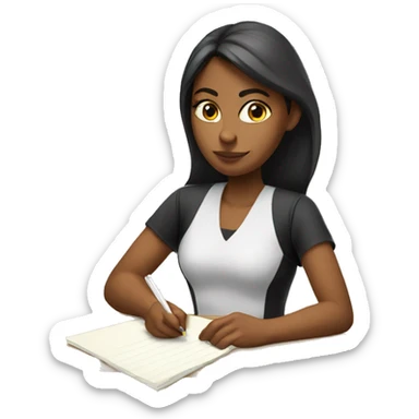 disciplinary female student writing sticker